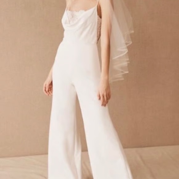 Anthropologie Bhldn Sachin & Babi Carrie Bridal White Jumpsuit Size 2 New - Picture 2 of 10